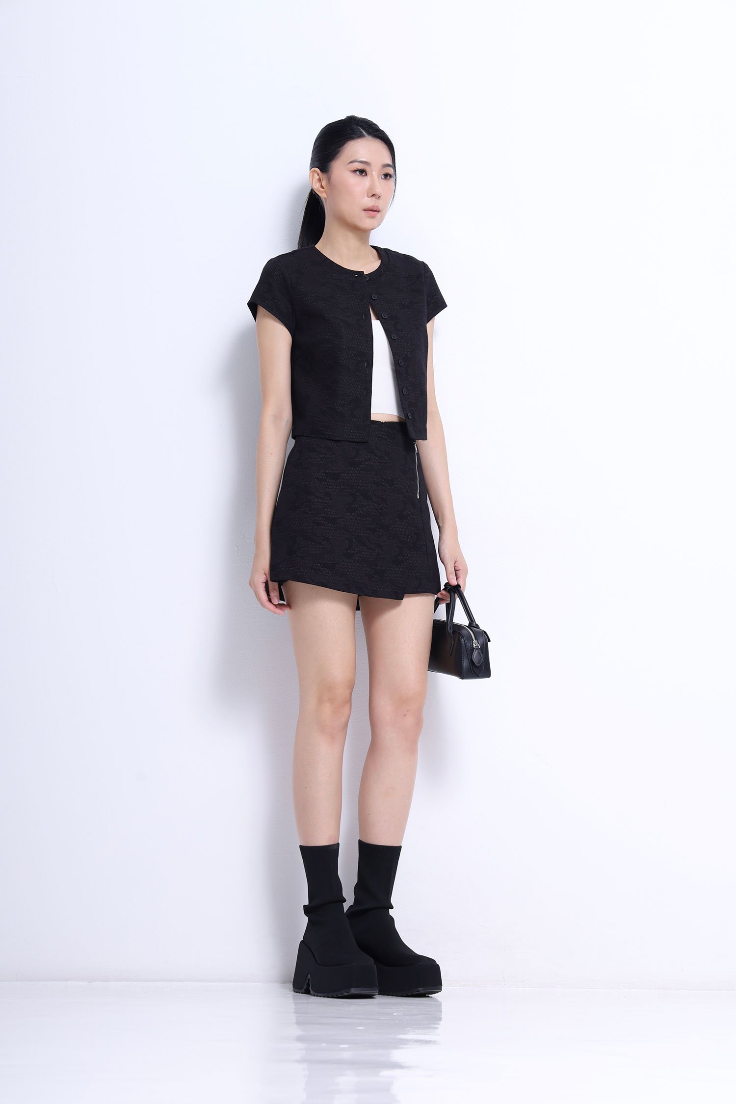 Cropped Button-Up Jacket - Image 9