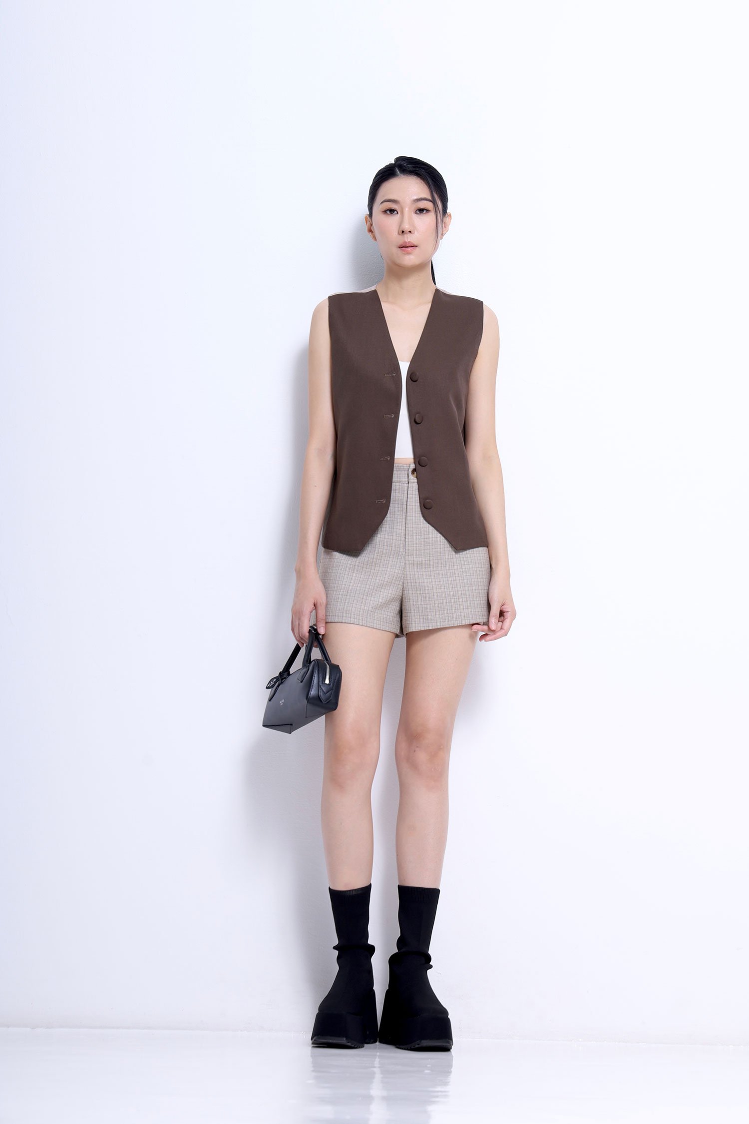 High-Waisted Tailored Shorts