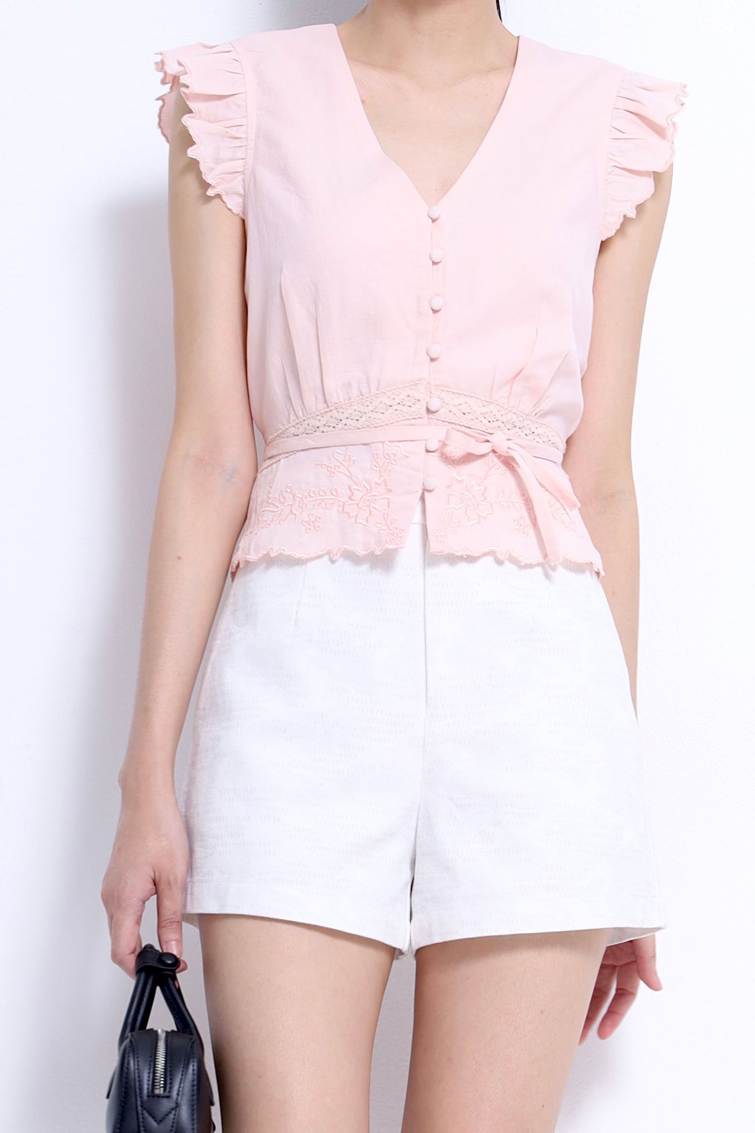 Ruffle-Sleeve Trim Top - Image 15