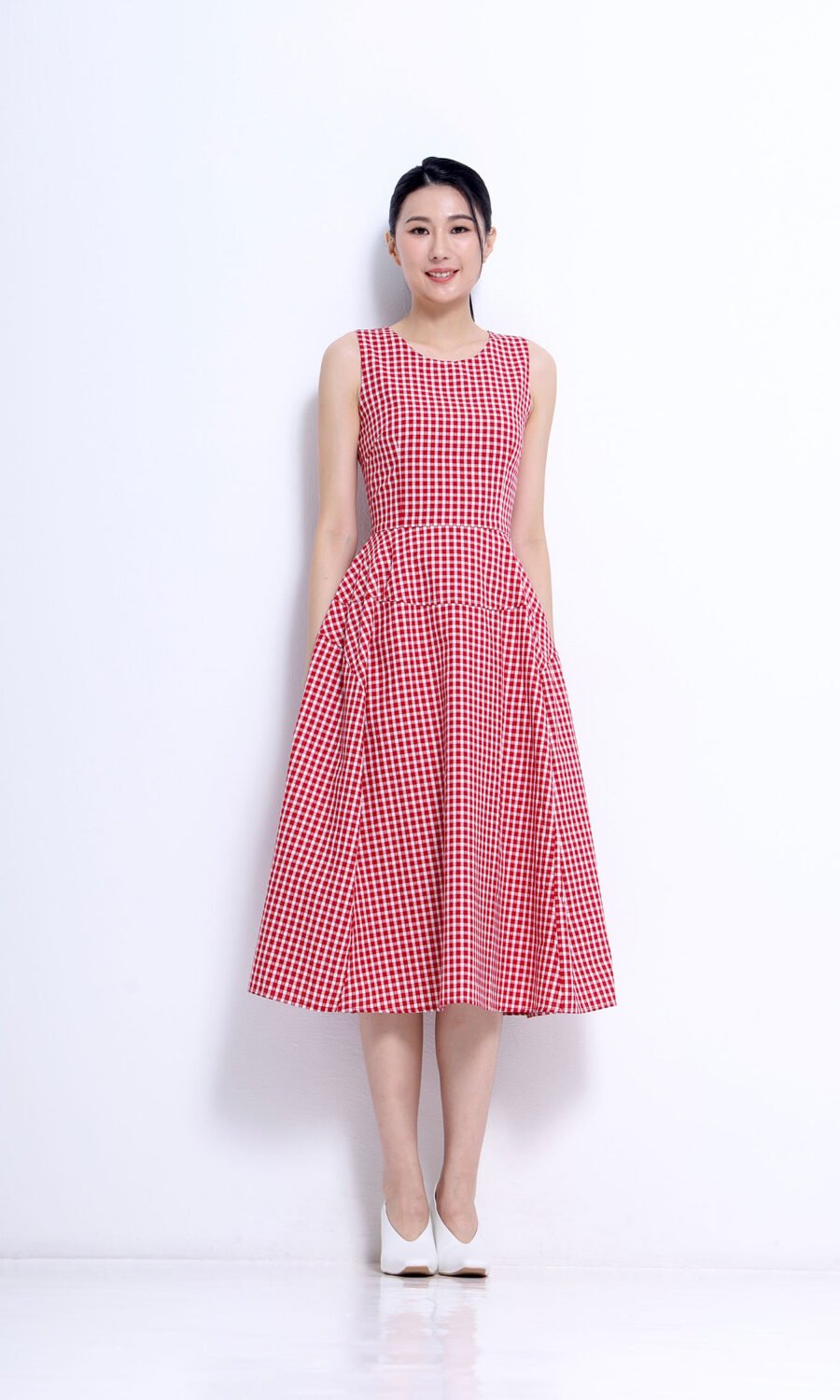 Sleeveless Fit-and-Flare Midi Dress