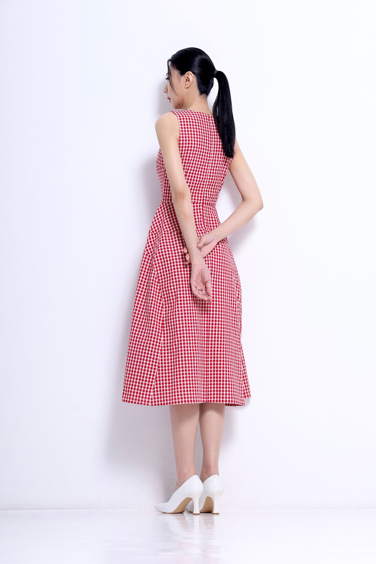 Sleeveless Fit-and-Flare Midi Dress - Image 3