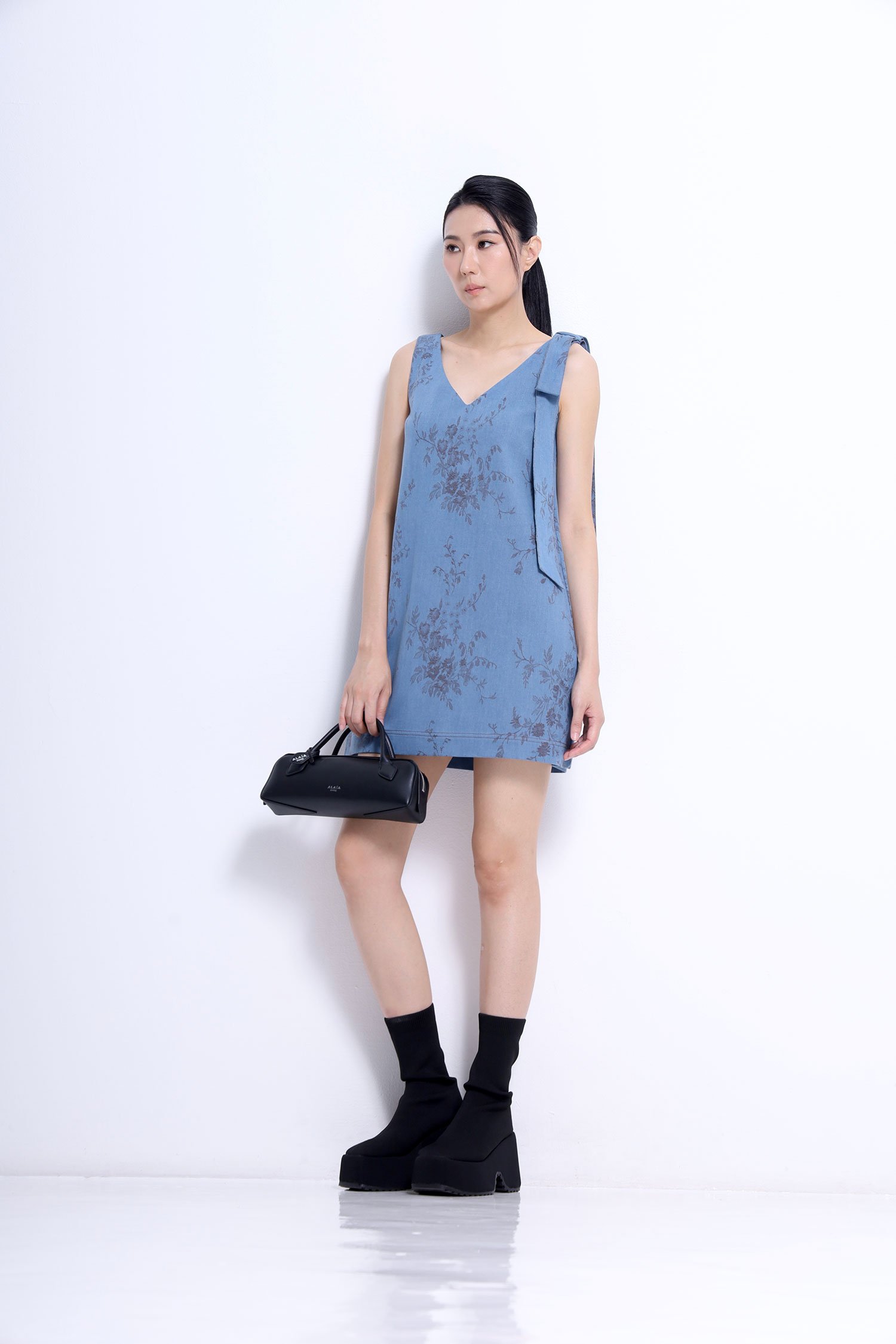 V-Neck Mini Dress - Image 13