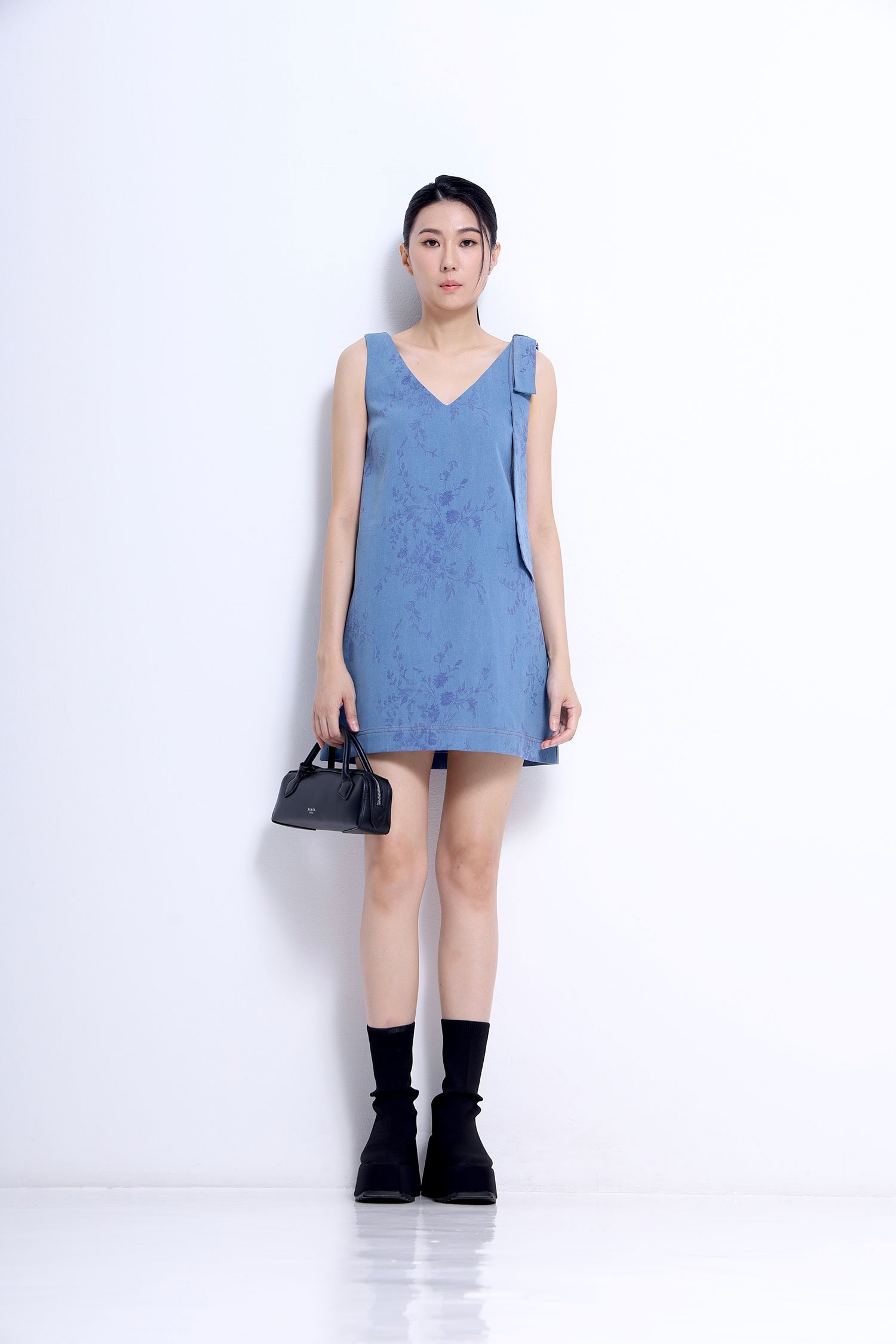 V-Neck Mini Dress - Image 6