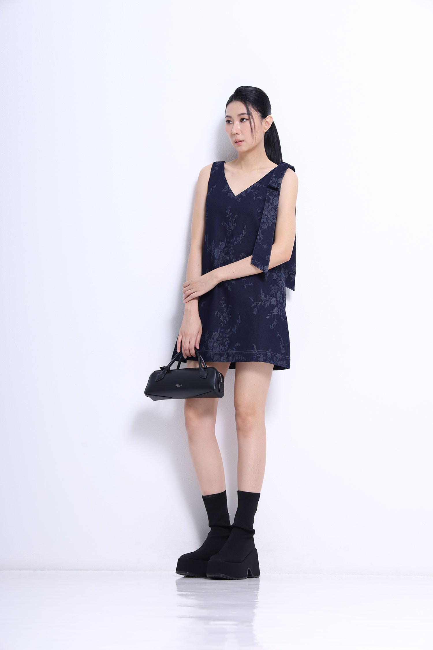 V-Neck Mini Dress - Image 2