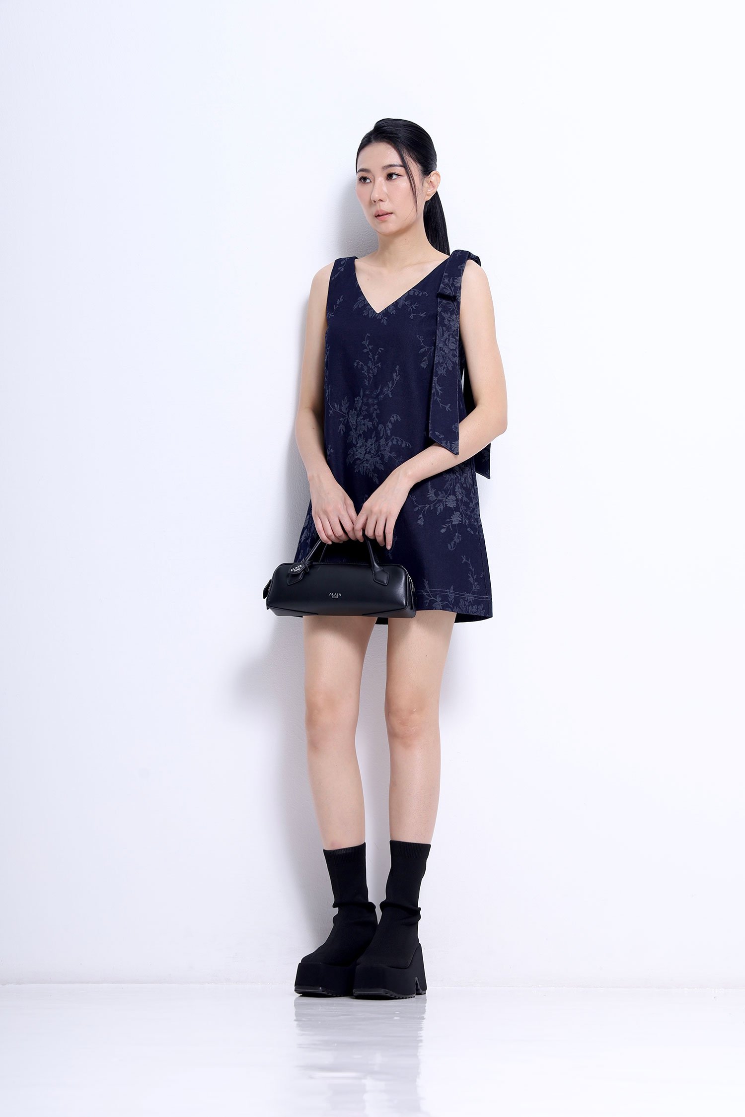 V-Neck Mini Dress - Image 3