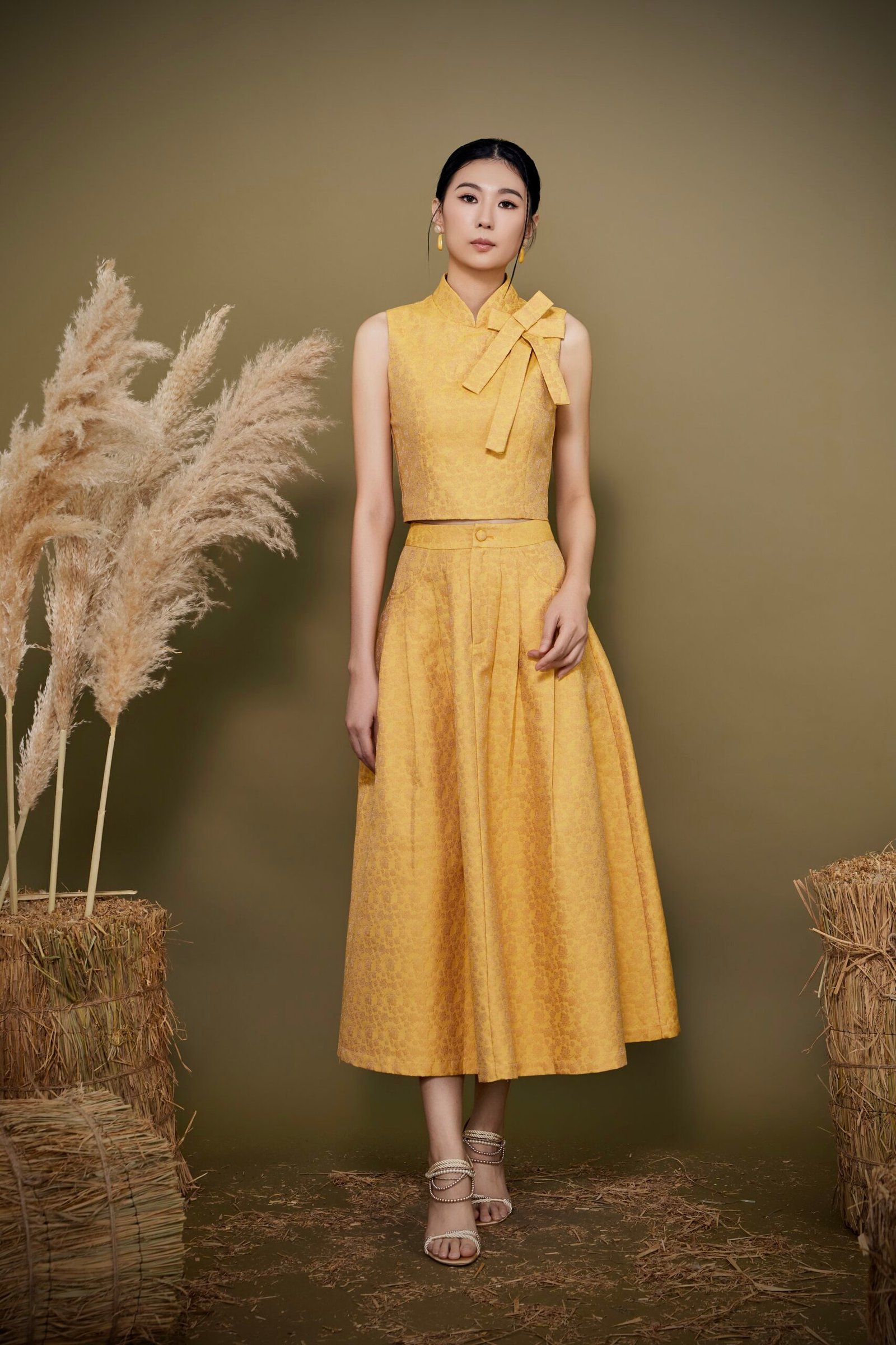 PLEATED A-LINE MIDI SKIRT - Image 9