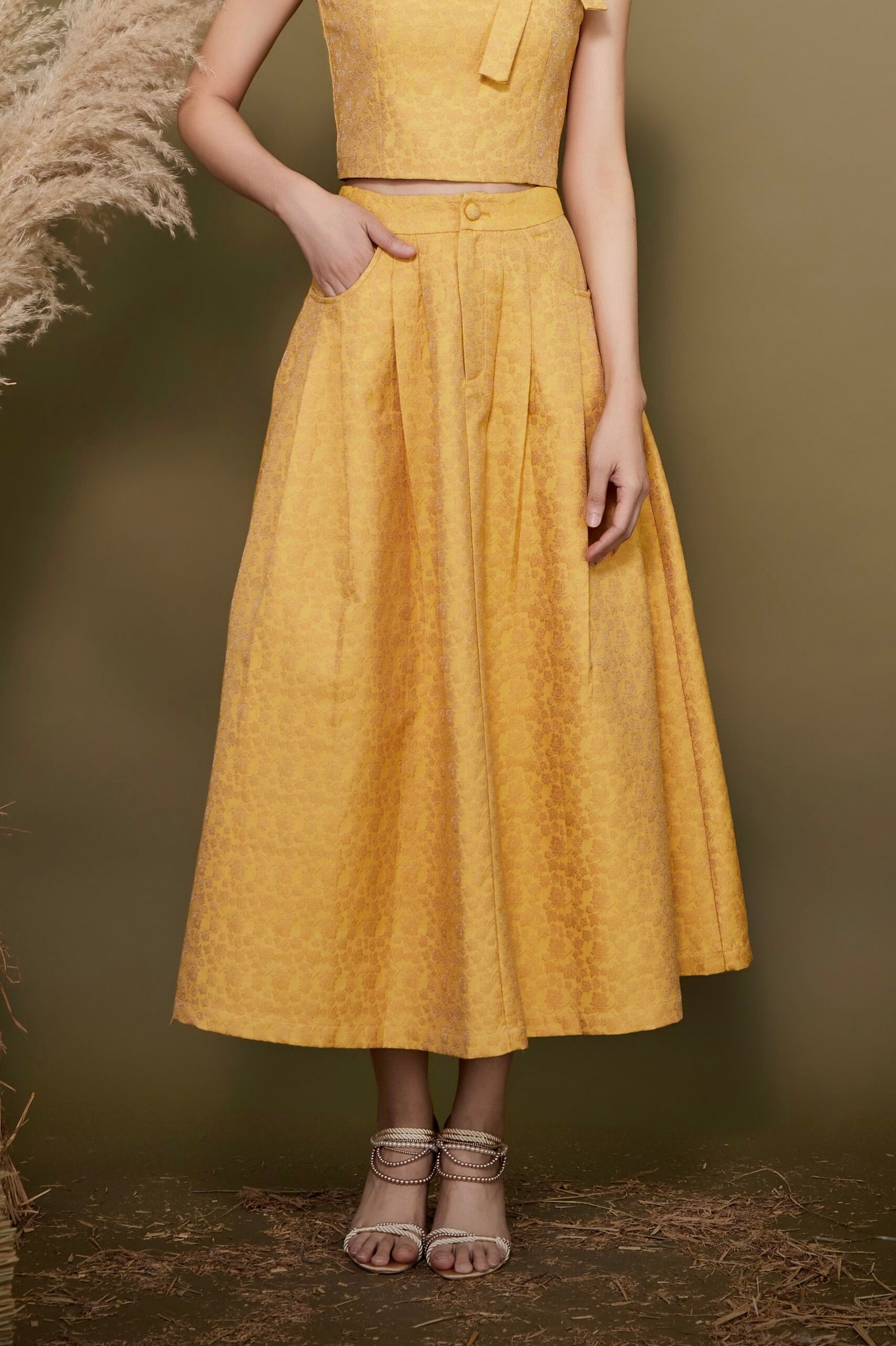 PLEATED A-LINE MIDI SKIRT - Image 8