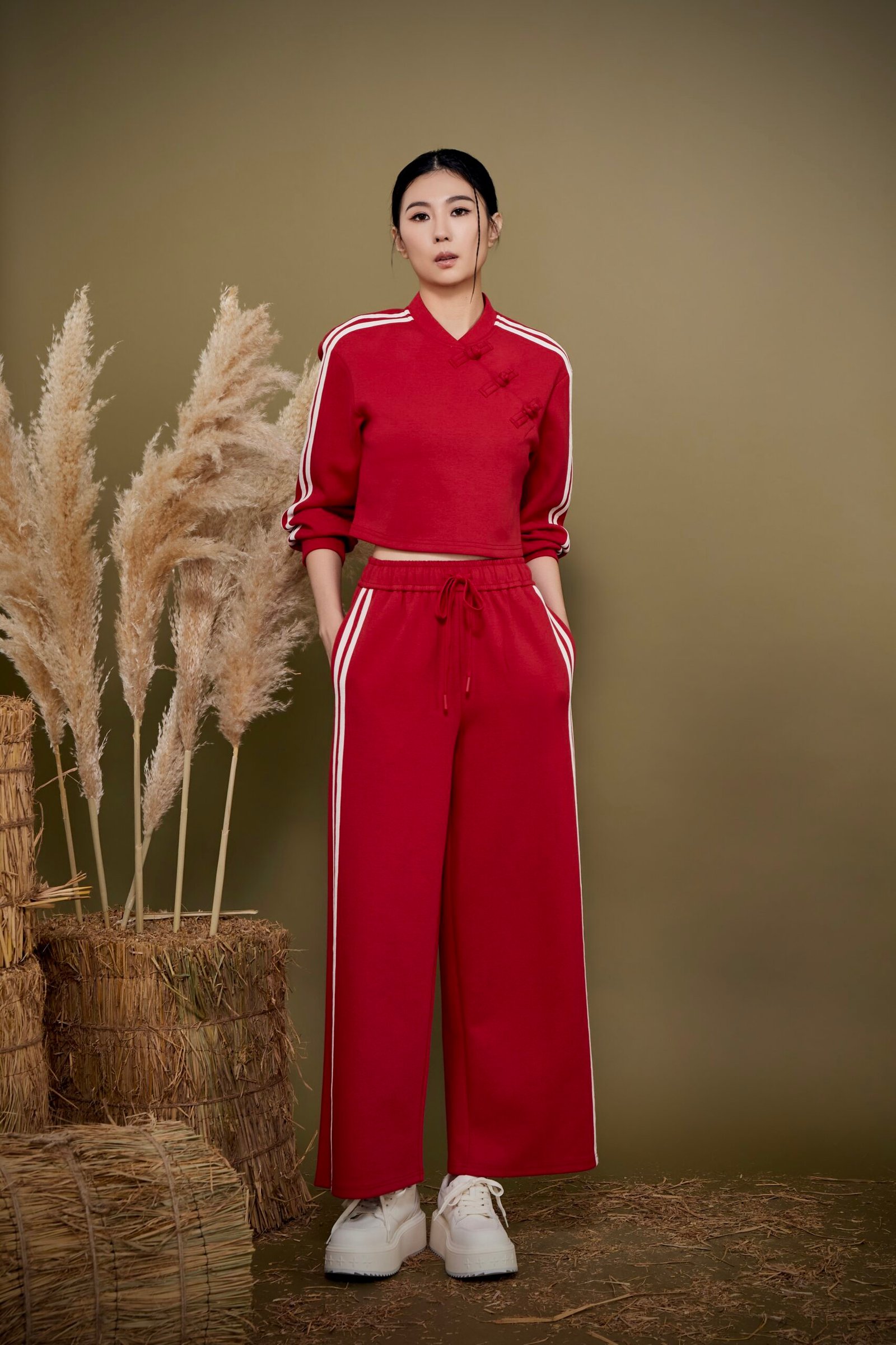 Cropped Mandarin Collar Top - Image 3