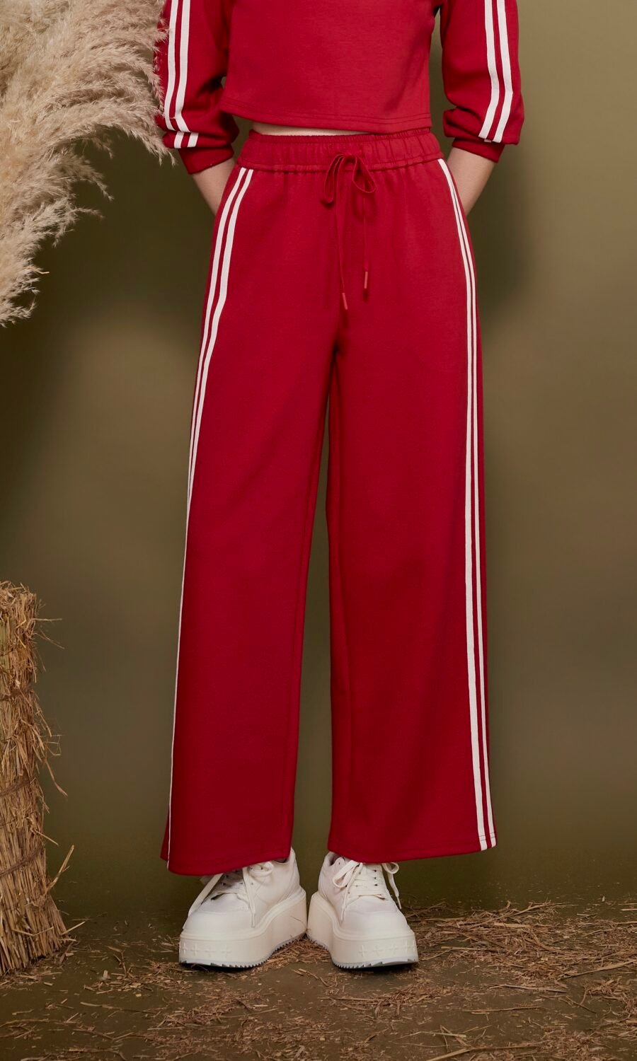 Striped Wide-Leg Trousers