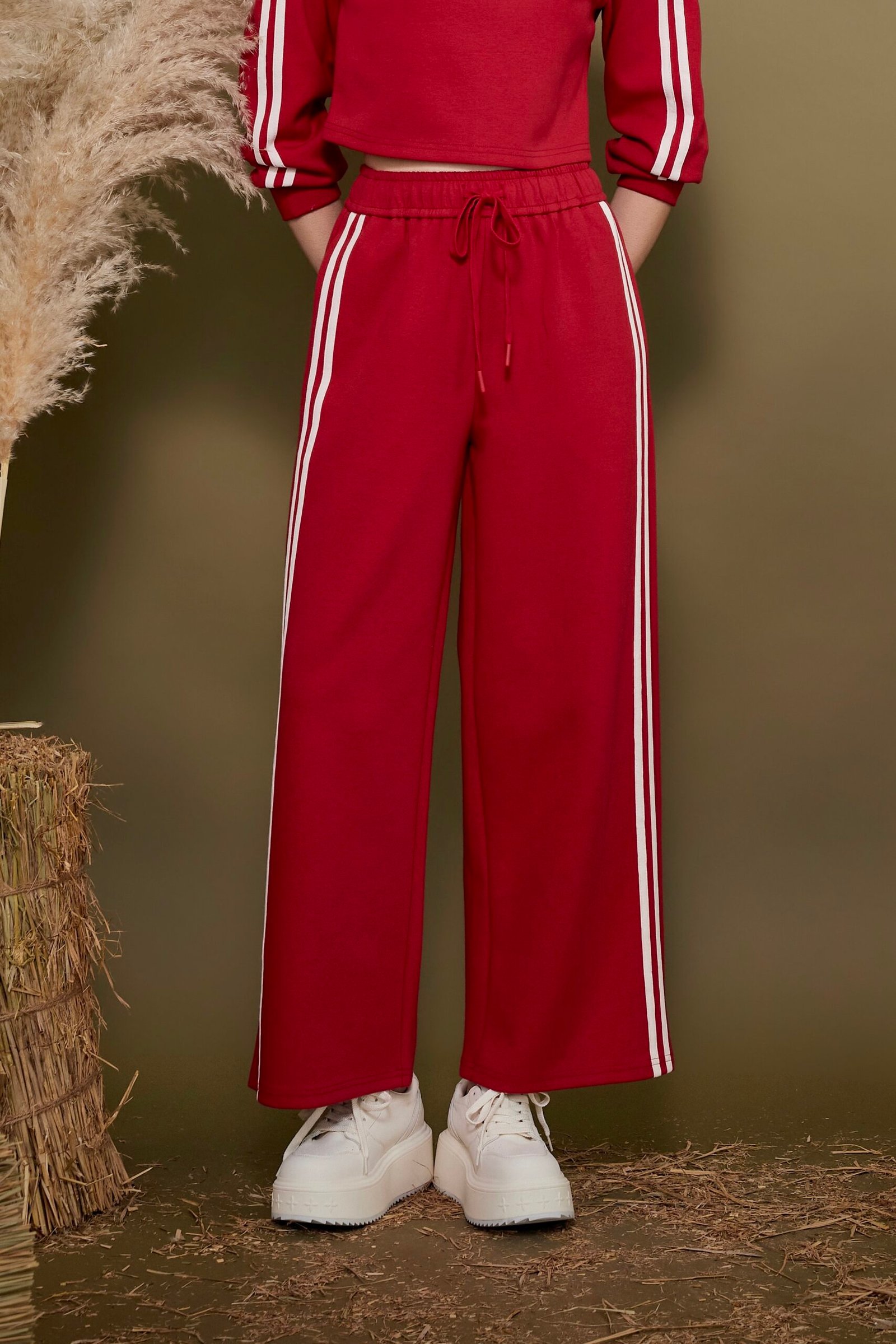 Striped Wide-Leg Trousers