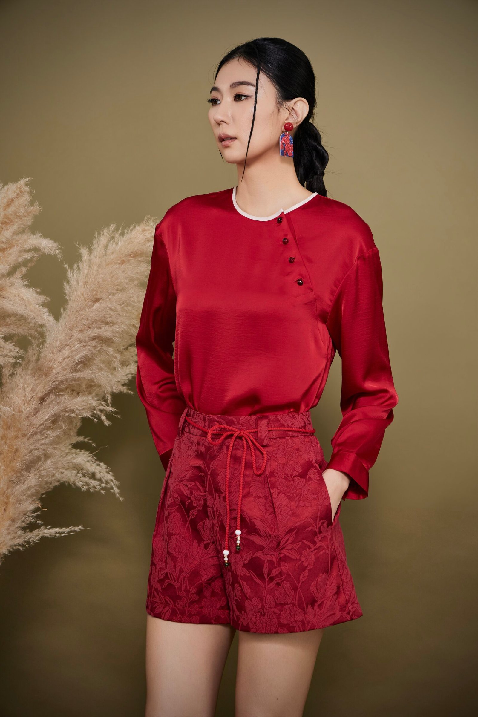 JACQUARD DRAWSTRING SHORTS - Image 4