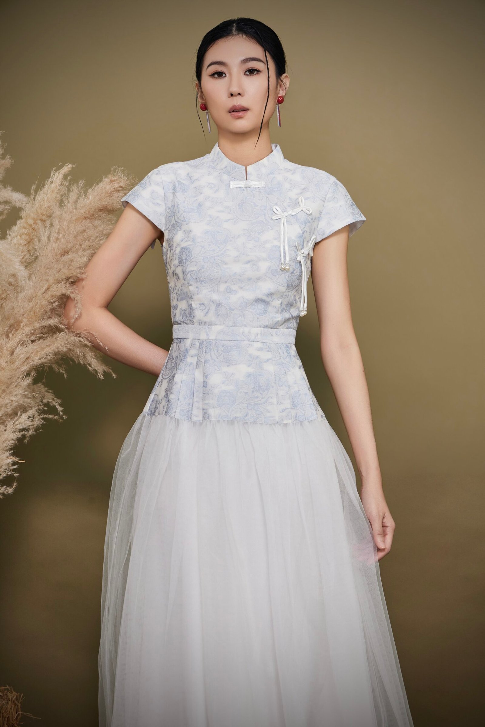 MANDARIN KNOT MIDI DRESS - Image 5