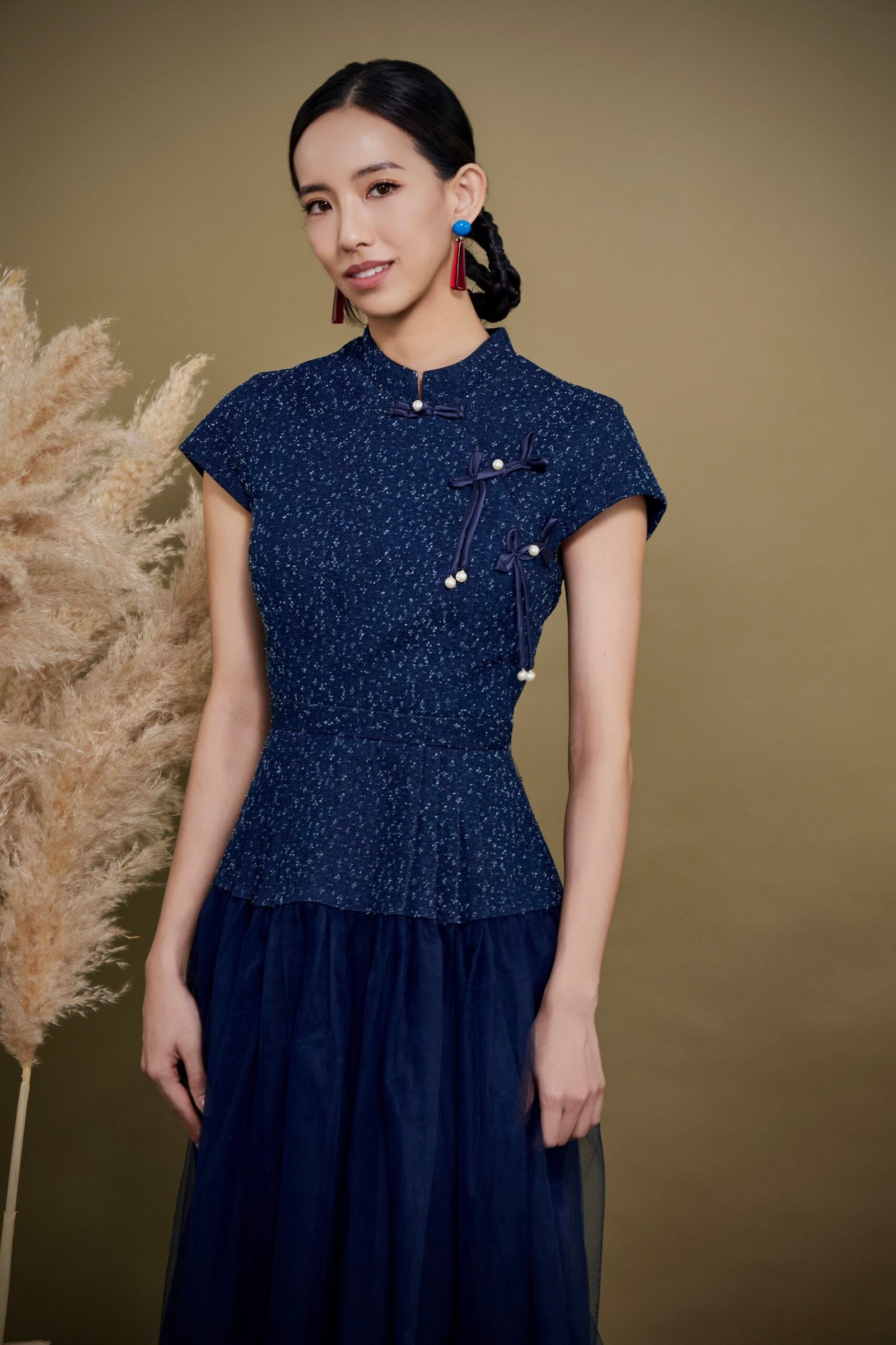 MANDARIN KNOT MIDI DRESS - Image 8