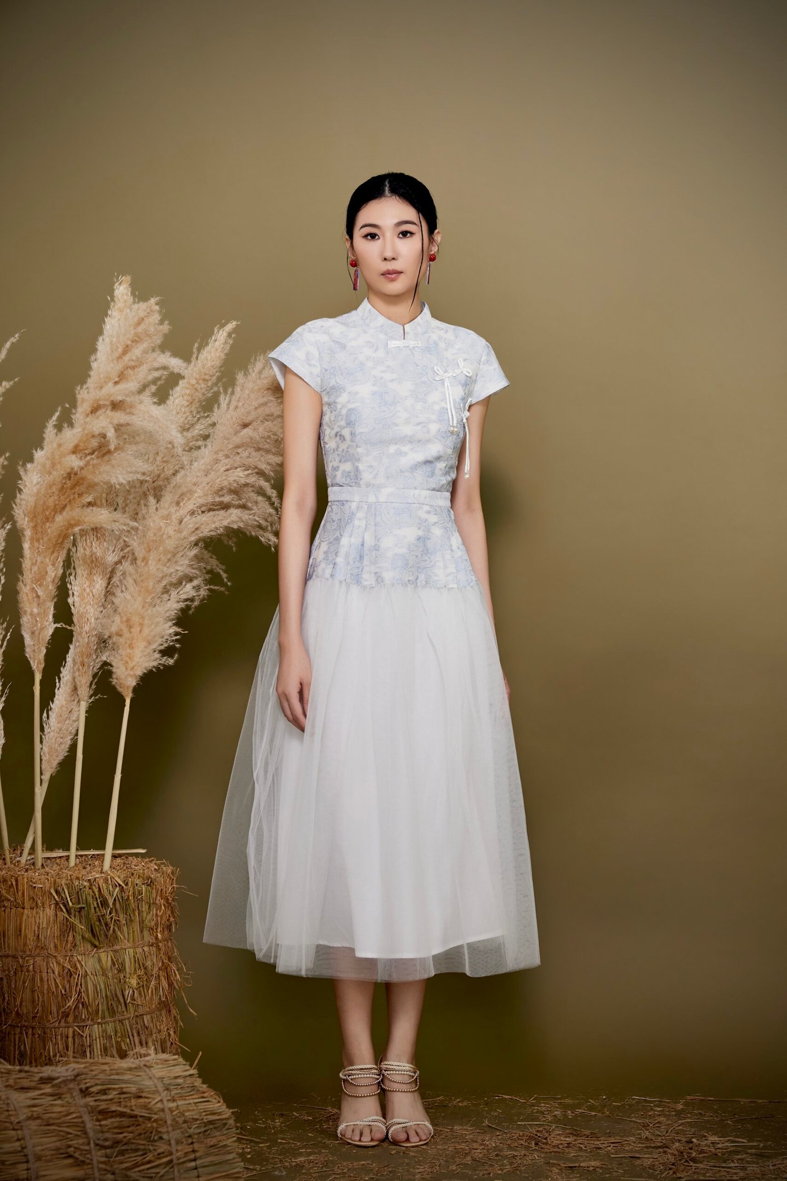 MANDARIN KNOT MIDI DRESS - Image 6