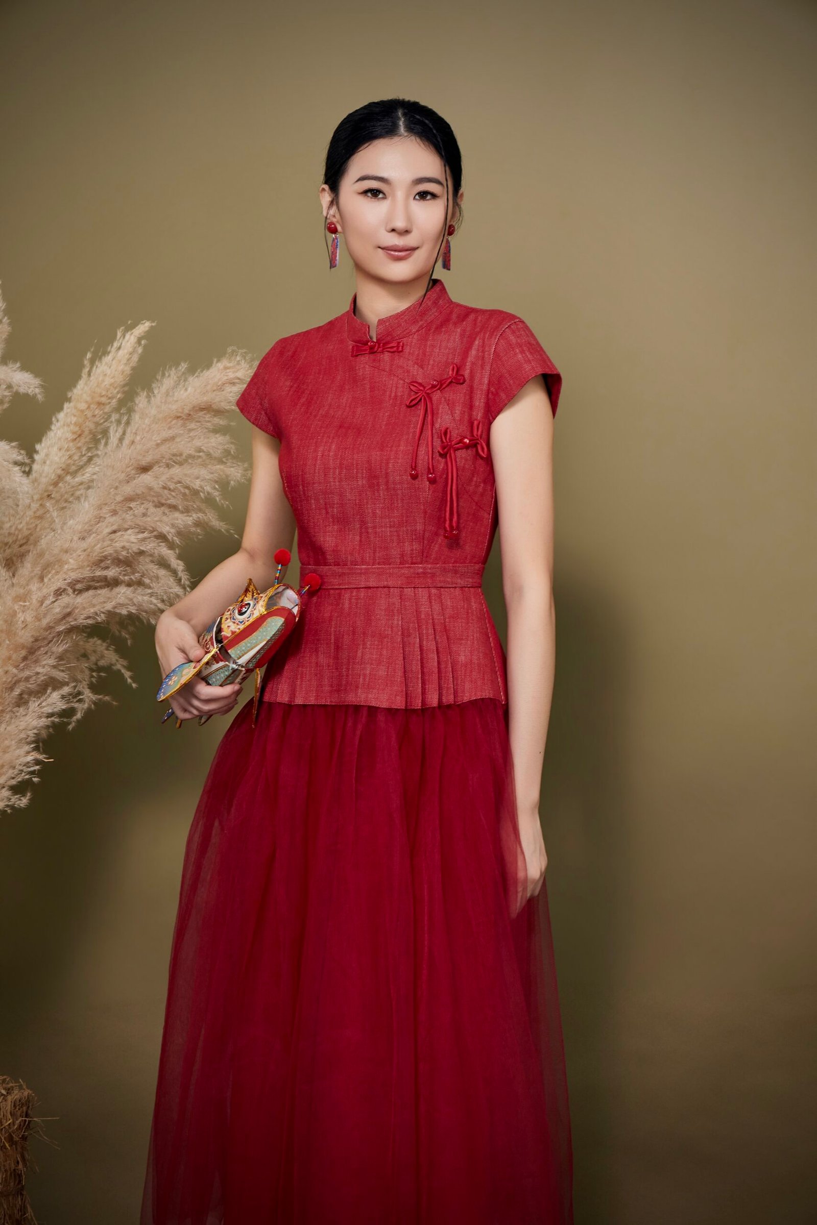 MANDARIN KNOT MIDI DRESS - Image 3