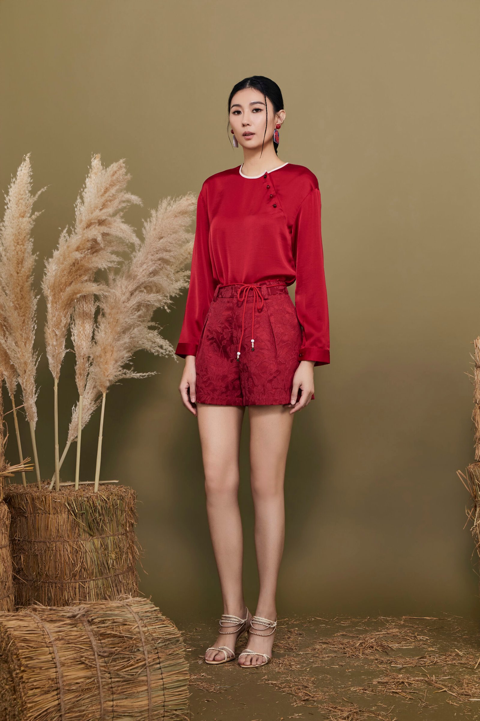 JACQUARD DRAWSTRING SHORTS - Image 2